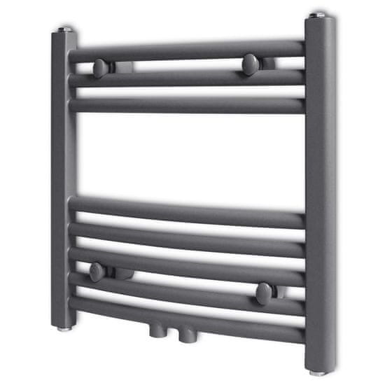 shumee Kopalniški radiator z ukrivljenimi cevmi 480x480 mm siv