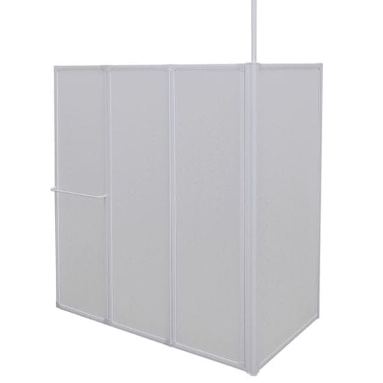 Vidaxl Zložljiva stena za tuš L oblike 70 x 120 x 140 cm s 4 ploščami