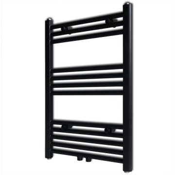 Vidaxl Kopalniški radiator z ravnimi cevmi 500x764 mm črn