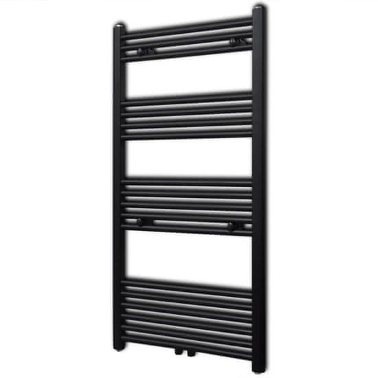 Vidaxl Kopalniški cevni radiator za centralno ogrevanje raven 600x1160 mm črn