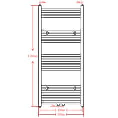 Vidaxl Kopalniški radiator z ukrivljenimi cevmi 500x1160 mm črn