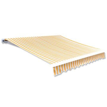 Vidaxl Tenda iz platna sončnično rumena in bela 3x2,5 m (brez okvirja)