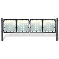 Vidaxl Dvojna Vrata za Ograjo 300 x 125 cm Črne Barve