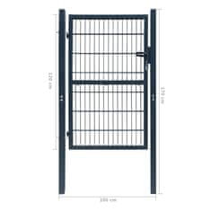Greatstore 2D Vrata za Ograjo (Enojna) Antracitno Sive Barve 106 x 170 cm