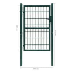shumee 2D Vrata za Ograjo (Enojna) Zelene Barve 106 x 170 cm