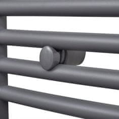 Vidaxl Kopalniški radiator z ukrivljenimi cevmi 600x1424 mm siv