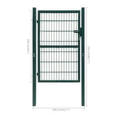 shumee 2D Vrata za Ograjo (Enojna) Zelene Barve 106 x 210 cm