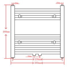Vidaxl Kopalniški cevni radiator za centralno ogrevanje raven 480x480 mm siv