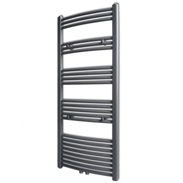 Vidaxl Kopalniški radiator z ukrivljenimi cevmi 600x1424 mm siv