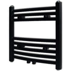 Vidaxl Kopalniški radiator z ukrivljenimi cevmi 480x480 mm črn