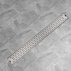 Vidaxl Kanaleta za Tuš Črtice 1030x140 mm Nerjaveče Jeklo