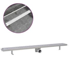 Vidaxl Kanaleta za tuš valovi 1030x140 mm nerjaveče jeklo