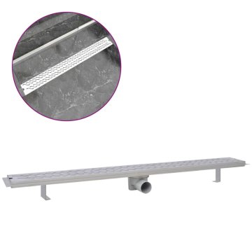 Vidaxl Kanaleta za tuš valovi 1030x140 mm nerjaveče jeklo
