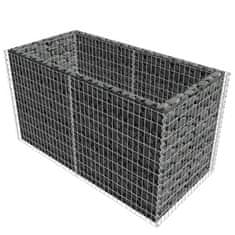 Vidaxl Visoka greda gabion jeklo 180x90x100 cm srebrne barve