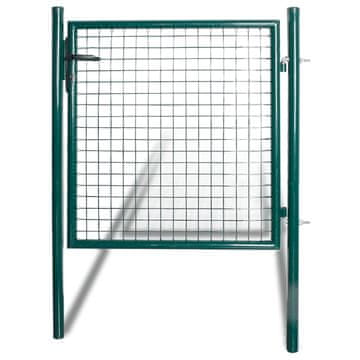 Vidaxl Enojna vrata za ograjo 100x100 cm prašno barvano jeklo