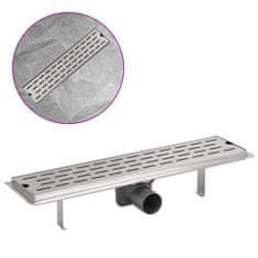 Vidaxl Kanaleta za Tuš Črtice 530x140 mm Nerjaveče Jeklo