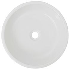 Greatstore Umivalnik Okrogel Keramičen Bele Barve 42x12 cm