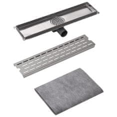 Vidaxl Kanaleta za Tuš Črtice 530x140 mm Nerjaveče Jeklo