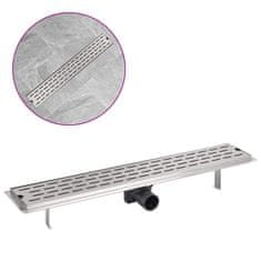Vidaxl Kanaleta za Tuš Črtice 730x140 mm Nerjaveče Jeklo