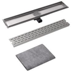 Vidaxl Kanaleta za Tuš Črtice 730x140 mm Nerjaveče Jeklo