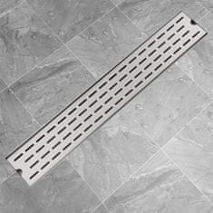 Vidaxl Kanaleta za Tuš Črtice 730x140 mm Nerjaveče Jeklo
