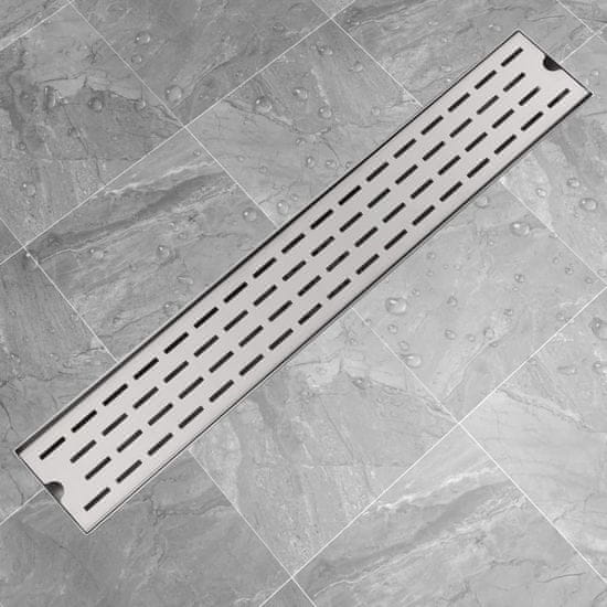 Vidaxl Kanaleta za Tuš Črtice 730x140 mm Nerjaveče Jeklo