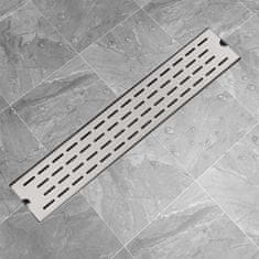 Vidaxl Kanaleta za Tuš Črtice 630x140 mm Nerjaveče Jeklo