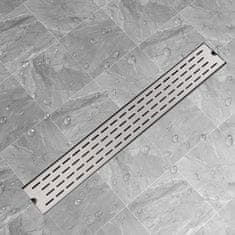 Vidaxl Kanaleta za Tuš Črtice 830x140 mm Nerjaveče Jeklo