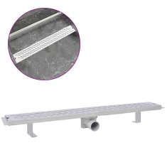Vidaxl Kanaleta za tuš valovi 830x140 mm nerjaveče jeklo