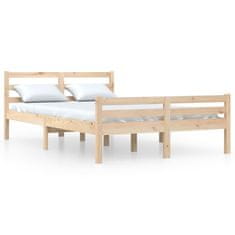 Vidaxl Posteljni okvir iz trdnega lesa 140x200 cm