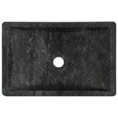 Vidaxl Umivalnik 45x30x12 cm marmor visok sijaj črn