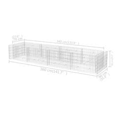 Vidaxl Visoka greda gabion jeklo 360x90x50 cm
