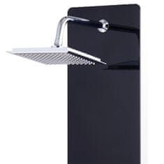 Vidaxl Panelna enota za tuš steklo 25x44,6x130 cm črna