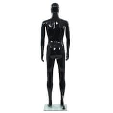 shumee Celotna moška izložbena lutka s stekleno osnovo črna 185 cm