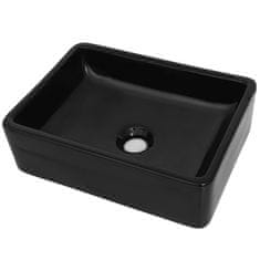 shumee Keramični umivalnik pravokotne oblike črne barve 41x30x12 cm
