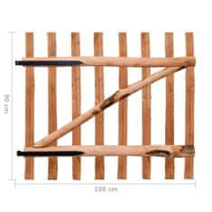 Vidaxl Enojna vrata za ograjo impregnirana leska 100x90 cm