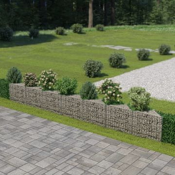 Vidaxl vidaXL Gabionska stena iz pocinkanega jekla 450 x 30 x 50 cm