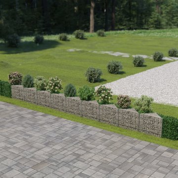 Vidaxl vidaXL Gabionska stena iz pocinkanega jekla 630 x 30 x 50 cm