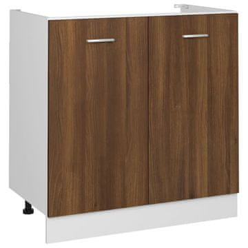 Vidaxl Spodnja omarica za umivalnik “Lyon” rjav hrast 80x46x81,5cm
