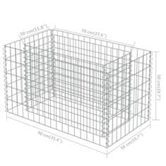 Vidaxl Visoka greda gabion pocinkano jeklo 90x50x50 cm