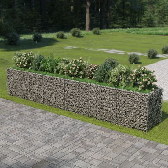 Greatstore Visoka greda gabion pocinkano jeklo 540x90x100 cm