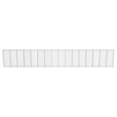 Vidaxl Gabionska stena s pokrovi iz pocinkanega jekla 900x50x150 cm