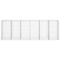 Vidaxl Gabionska stena s pokrovi iz pocinkanega jekla 300x50x100 cm