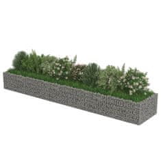 Vidaxl Visoka greda gabion pocinkano jeklo 450x90x50 cm