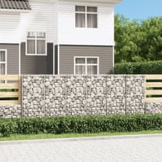Vidaxl Gabionska stena s pokrovi iz pocinkanega jekla 300x50x100 cm