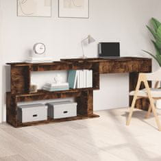 Vidaxl Kotna pisalna miza dimljeni hrast 200x50x76 cm inženirski les