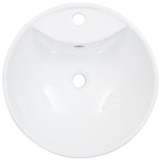 Vidaxl Umivalnik z odprtino za odtekanje 46,5x18 cm keramičen bel
