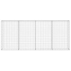 Vidaxl Gabionska stena s pokrovi iz pocinkanega jekla 200x20x85 cm