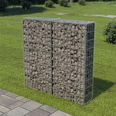 shumee Gabionska stena s pokrovi iz pocinkanega jekla 100x20x100 cm