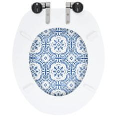 Greatstore Deska za WC školjko počasno zapiranje MDF dizajn porcelan